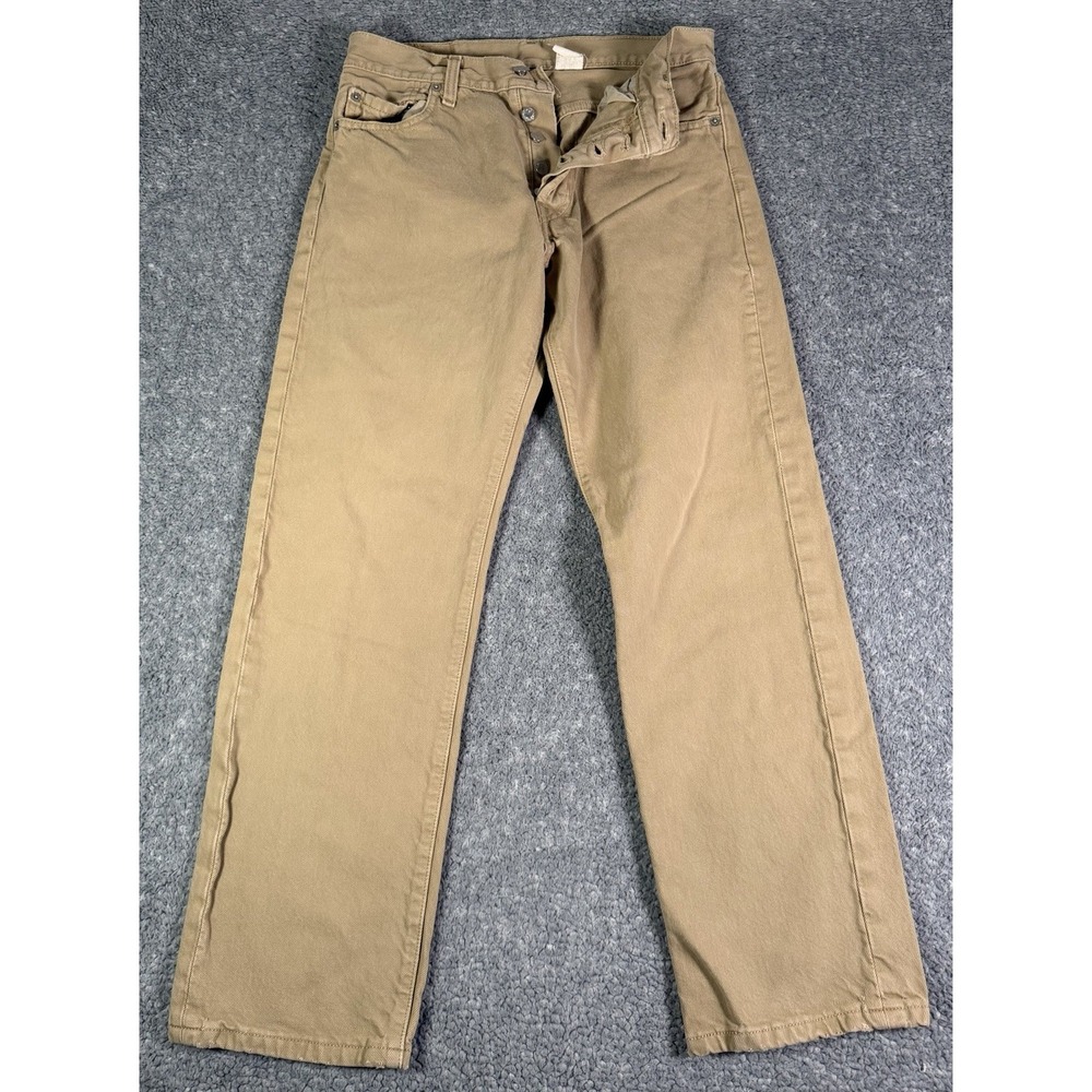 Vintage Levi's 501 XX Button Fly Jeans Mexico Khaki Tan Denim 28x28 (Tag 30x30)